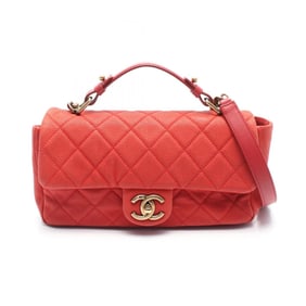CHANEL Matelasse Shoulder Bag, Caviar Skin (Grained Calfskin), Women's, Red