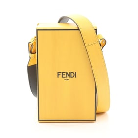FENDI Box Shoulder Bag Leather Women's Yellow 7VA519
