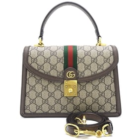 GUCCI Gucci Small Bag 651055 Handbag 2Way Ophidia GG Supreme Canvas Leather Beige Ebony 352289