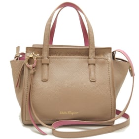 Salvatore Ferragamo Amy EE-21F478 Handbag Leather Beige 252579