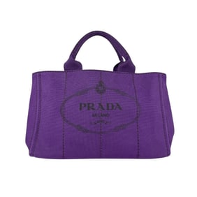 PRADA Handbag Shoulder Bag Canapa Canvas Purple Women's z5018