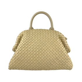 BOTTEGA VENETA Handbag Shoulder Bag Intrecciato Leather Beige Gold Women's z5038