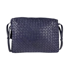 Bottega Veneta Shoulder Bag Intrecciato Leather Navy Blue Men's Women's z5021