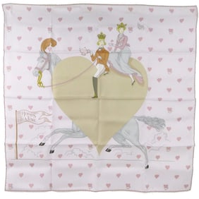 Hermes Scarf/Muffler Carre 70 TEA TIME Silk Pink Women's h31133a