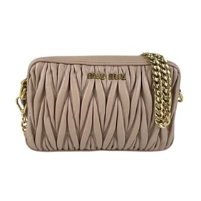 Miu Miu Miu shoulder bag in matelasse leather, pink beige and gold for women z5016