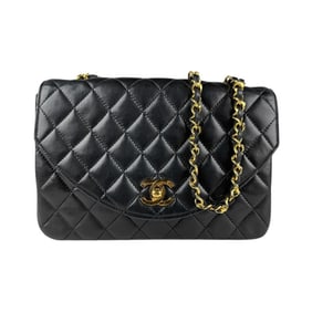 CHANEL Shoulder Bag Lambskin Black Gold Women's z5007