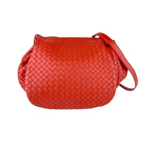 Bottega Veneta Shoulder Bag Intrecciato Leather Orange Red Women's z4985