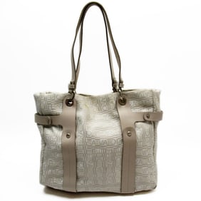 Salvatore Ferragamo shoulder bag nylon leather light beige women's g3687a