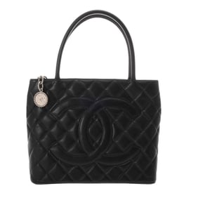 CHANEL Reprint Tote Black A01804 Women's Caviar Skin Bag