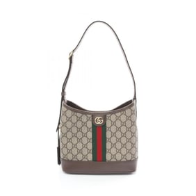 GUCCI Ophidia GG Supreme Small Shoulder Bag Coated Canvas Leather Women's Beige Brown Multicolor
