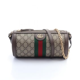 GUCCI Ophidia GG Supreme Shoulder Bag, Coated Canvas, Leather, Women's, Beige, Brown, Multicolor,