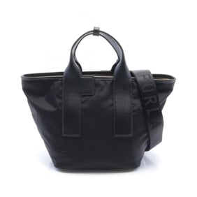 Furla Piuma M Handbag Bag Leather Nylon Canvas Women's Black WB01269BX30503180S
