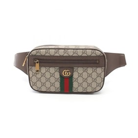 GUCCI Ophidia GG Supreme Waist Bag Body Coated Canvas Leather Men Women Beige Brown Multicolor