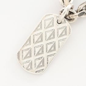 Christian Dior Dior DIAMONDE PLATE Necklace Stainless Steel Men's Silver N2720HOMMT906