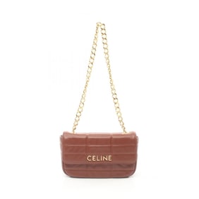 CELINE Monochrome Shoulder Bag Leather Women's Brown 111273EPZ04LU