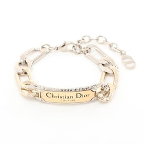 Christian Dior Dior Chain Link Bracelet Stainless Steel GP (Gold Plated) Men's Silver Gold
