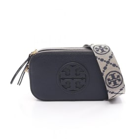 Tory Burch Mirror Crossbody Shoulder Bag Leather Women's Navy 150153405