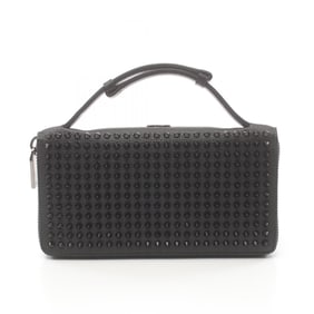 Christian Louboutin PANETTONE XL Panettone Round Long Wallet Leather Men's Black 3175209CM53