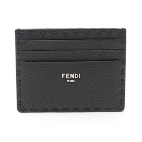 FENDI Selleria Business Card Holder/Card Case Leather Men's Women's Black 7M0164AP3BF0GXN