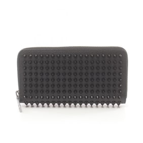 Christian Louboutin PANETTONE Round Long Wallet Leather Men's Black 1165044CM53