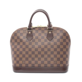 Louis Vuitton Alma Handbag Bag Coated Canvas Leather Damier Women's Brown N51131