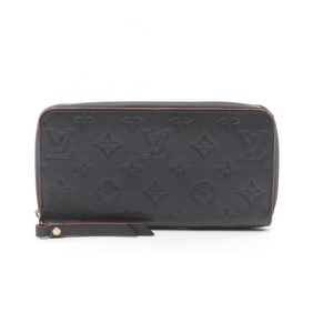 Louis Vuitton Zippy Wallet Monogram Empreinte Marine Rouge Round Long Leather Women's Navy Red