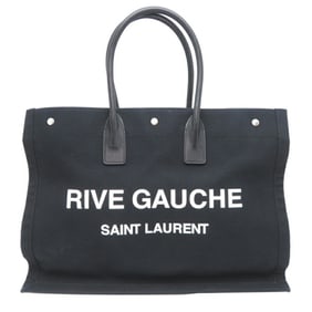 Saint Laurent Rive Gauche Women's and Men's Tote Bag 509415FAAVR Cotton Black