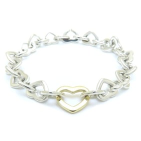 TIFFANY&Co. Tiffany Heart Link Bracelet, 925 Silver x 18K Yellow Gold, 293671