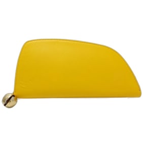 BURBERRY Long Wallet 8079620 Shield Round Leather Yellow 181377