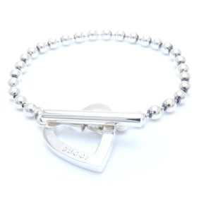 GUCCI Heart Ball Chain Bracelet Silver 925 293646
