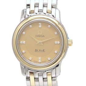 OMEGA De Ville Prestige 16P Diamond 4370.16.00 K18YG Yellow Gold x Stainless Steel Ladies 39932