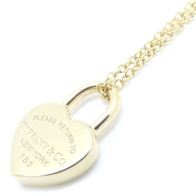 TIFFANY&Co. Tiffany Return to Heart Lock Necklace K18YG Yellow Gold 293653