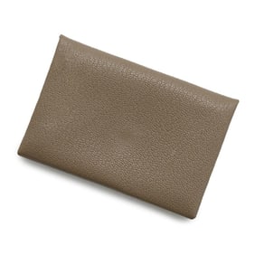 Hermes Business Card Holder/Card Case Calvi Etoupe Epson B Stamp HERMES Holder