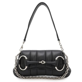 Gucci Handbag Horsebit HORSEBIT Leather 764339 GUCCI 2way Chain Bag Black