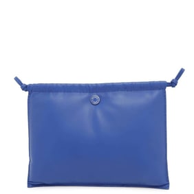 Hermes pouch Pillow Blue France Lambskin W stamp HERMES Agnue Milo