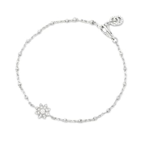 Gucci Bracelet Flora GG Charm Diamond 64P Total 0.22ct 18KWG White Gold 581817 GUCCI