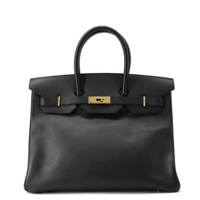 Hermes Birkin 35 Black Ardennes ?B stamp HERMES handbag black