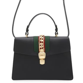 Gucci Handbag Sherry Line Sylvie Leather 431665 GUCCI Chain Shoulder 2way Black