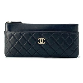 Chanel clutch bag, matelasse, coco mark, CHANEL, black
