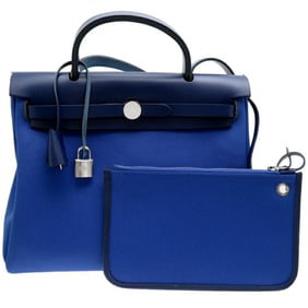 Hermes U-stamped Airbag Zip PM Women's Shoulder Bag Toile H Blue