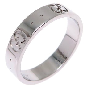 Gucci Icon Women's Ring, 750 White Gold, Size 10