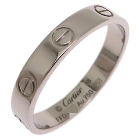Cartier #58 Mini Love Men's Ring, 750 White Gold, Size 17.5