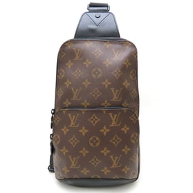 LOUIS VUITTON Louis Vuitton Monogram Macassar Avenue Sling Bag M45897 Body Brown Black 352432