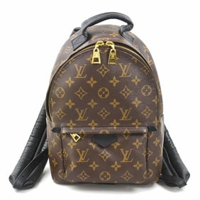 Louis Vuitton LOUIS VUITTON Backpack Monogram Palm Springs Canvas Brown Black Gold Women's M44871