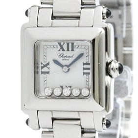 Polished CHOPARD Happy Sport Diamond Steel Ladies Watch 27/8893-23