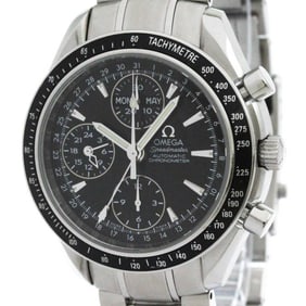 Polished OMEGA Speedmaster Day Date Steel Automatic Mens Watch 3220.50