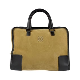 LOEWE handbag suede leather beige x brown ladies z5168