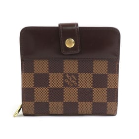 Louis Vuitton LOUIS VUITTON Bi-fold wallet Damier Compact Zip canvas Brown Gold Men's Women's N61618