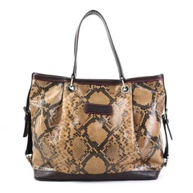 Longchamp handbag embossed leather brown ladies h31118j