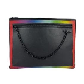 Louis Vuitton LOUIS VUITTON Clutch Bag Taiga Rainbow Pochette Black x Multicolor Men's M30347 z5121